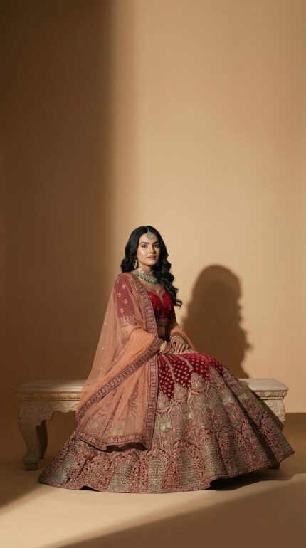 Dusty Rose Royal Heritage Lengha